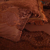 Heavy Palachi & Leather Bed Sheet Set 4 Pcs Design Code 527 Fancy